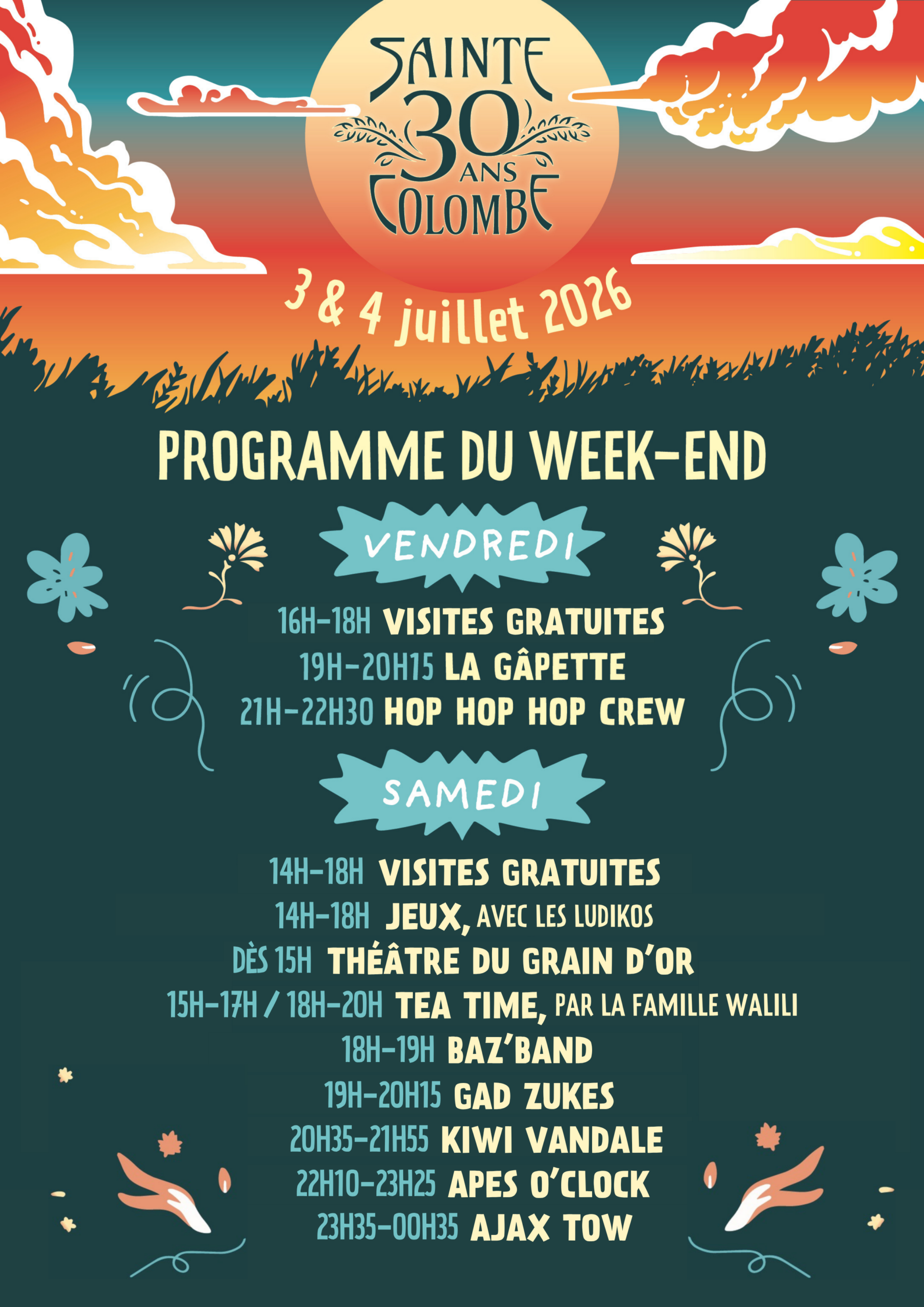 Fête de nos 30 ans : Le programme 🎈